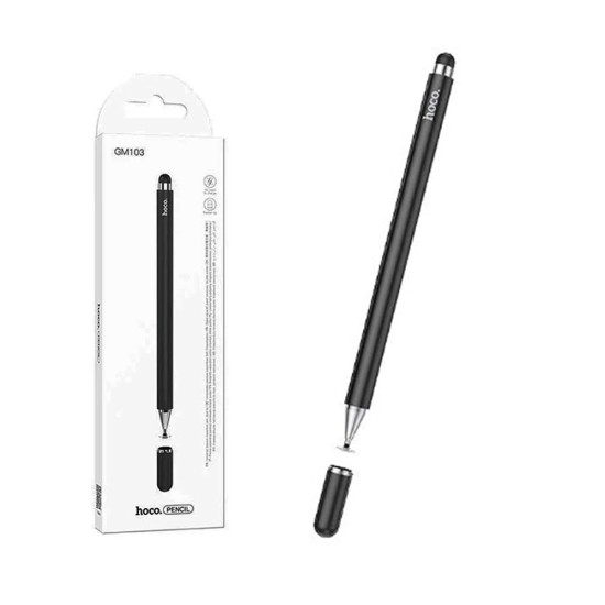 Caneta Capacitiva Universal Hoco GM103 Fluent Series para Telefones e Tablets Preta Caneta Capacitiva Universal Hoco GM103 Fluent Series para Telefones e Tablets Preta